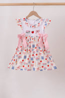 Pink Apple Embroidered Dress