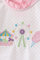 Pink Carousel Embroidered Bubble