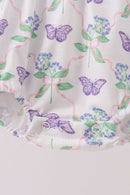 Purple Butterfly Applique Ruffle Bubble