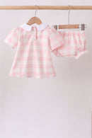 Pink Gingham Bloomer Set