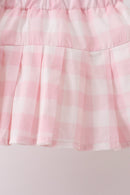 Pink Gingham Skorts Set