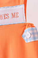 Coral Jesus Loves me Smocked Jon Jon