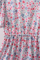 Blue Floral Print Mom Dress