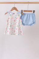 Blue Hydrangea Ruffle Bloomer Set
