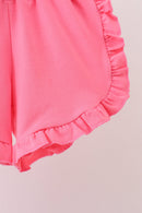Pink Puppy Applique Ruffle Set
