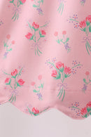 Pink Floral Ruffle Shorts Set