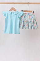Floral Print Skorts Set