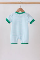 Green grid pocket romper
