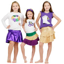 Tiered Ruffle Skort in Metallic Shimmer Mardi Gras