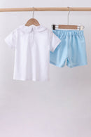 Peter pan collar shorts set
