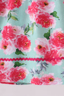 Pink floral I love Dad embroidery dress