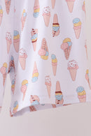 Blue ice cream print bamboo pajama set