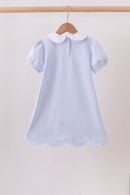 Blue School Applique Dress