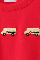 Red School bus Applique Set