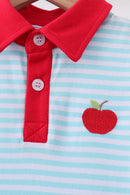 Bow Collar Apple Embroidery Dress