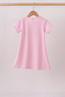 Pink Apple Pencil Embroidery Dress