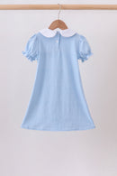 Blue Apple Smocked Dress