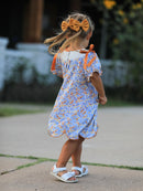 Fall Floral Smocked Girls Dress