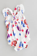 SALE Mer-Made in the USA Ruffle Cross Back Romper