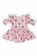 Merry Mistletoe 3/4 Sleeve Twirl Flutter Bodysuit