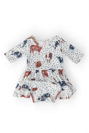 SALE Moo Meadows 3/4 Sleeve Twirl Bodysuit