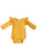 Mustard L/S Flutter Bodysuit