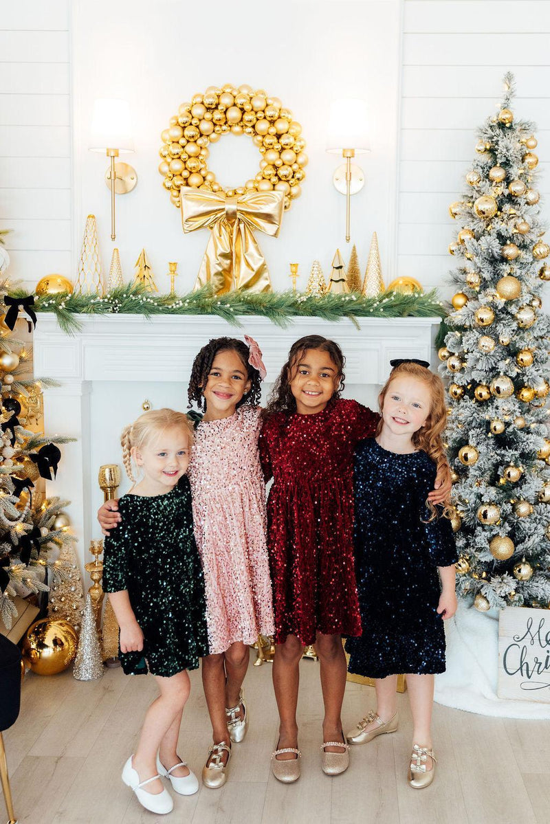 Rose Gold Velvet Sequin Dress Rose Gold Velvet Sequin Dress