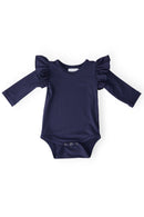 Navy L/S Flutter Bodysuit