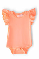 Neon Coral S/S Flutter Bodysuit