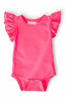 Neon Pink S/S Flutter Bodysuit
