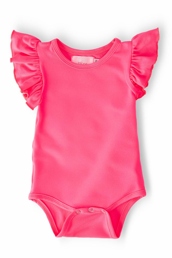 Neon Pink S/S Flutter Bodysuit