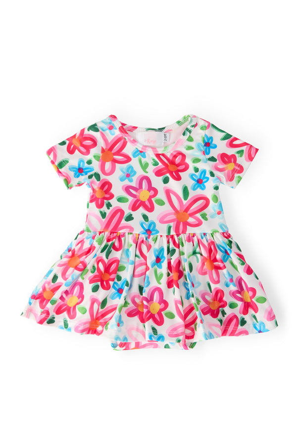Neon Floral S/S Twirl Bodysuit