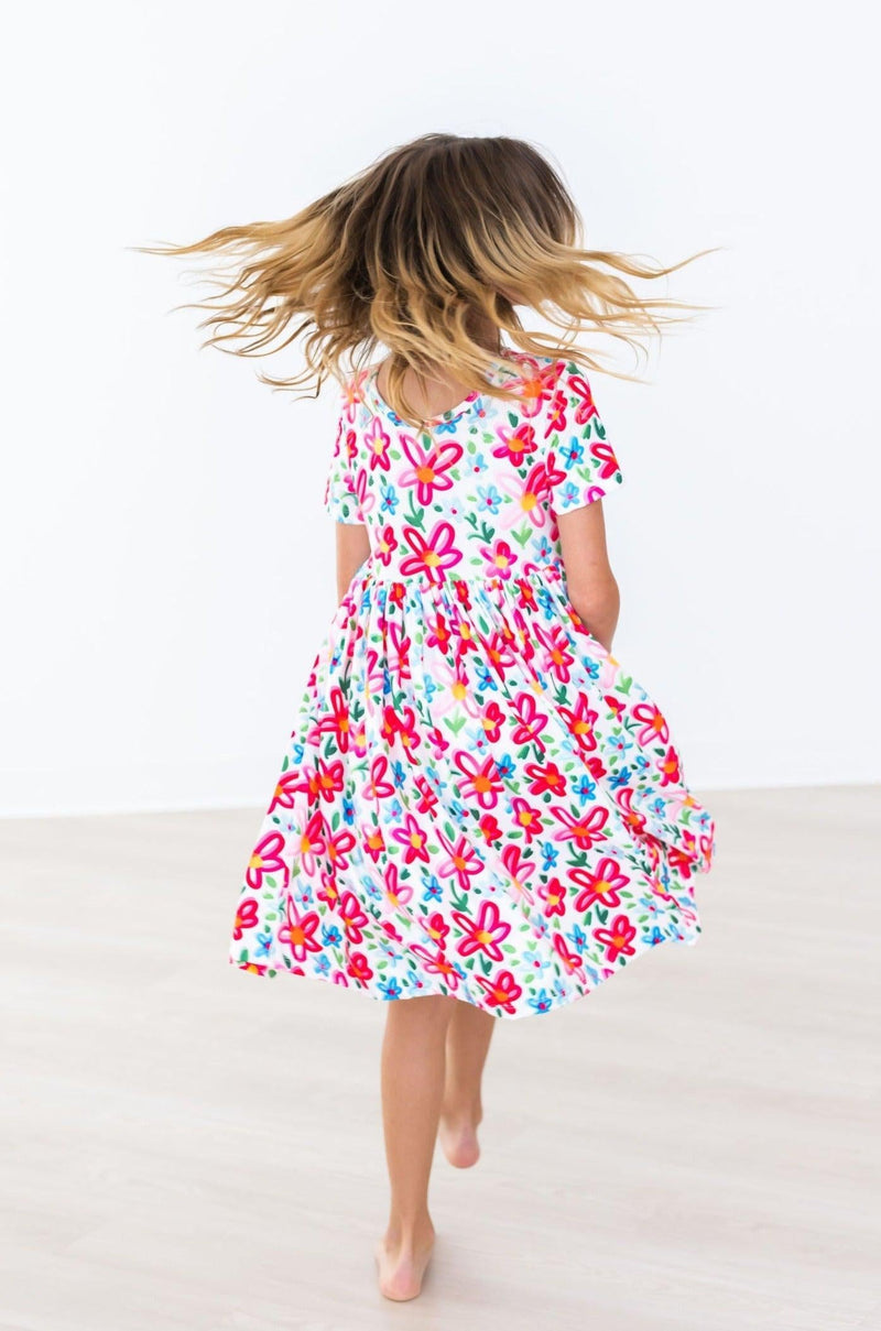 Neon Floral S/S Pocket Twirl Dress