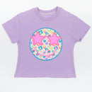 Neon Leopard Smiley on Lavender Boxy T