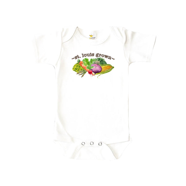 Custom City Grown Vegetables Baby Onesie