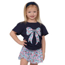 London Floral Butterfly Girls Shorts – Pink & Blue Boutique Skirted Shorts | Bossier City, LA