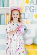 Out of this World 3/4 Sleeve Pocket Twirl Dress
