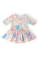 Pastel Floral Bunnies Twirl Bodysuit