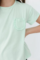 Pastel Green Ruffle Pocket Tee