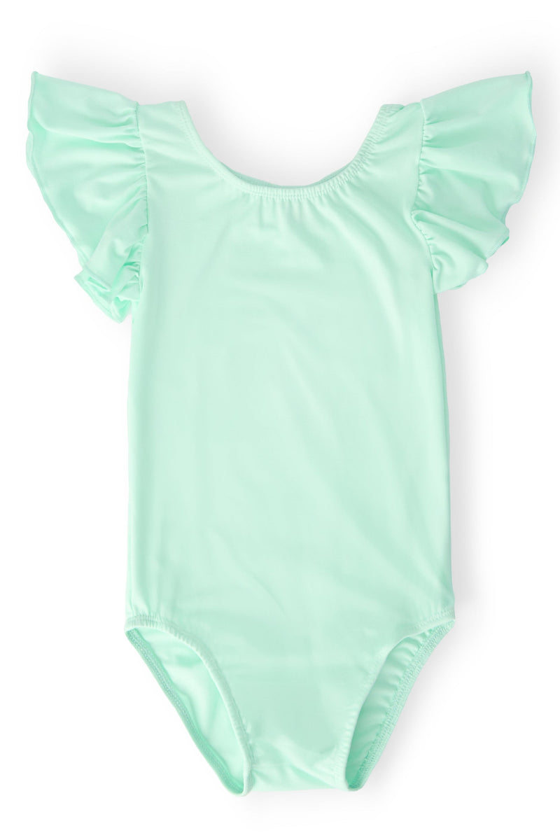 Pastel Green S/S Flutter Sleeve Leotard