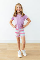 Bright Lilac Ruffle Pocket Tee