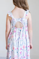 SALE Pastel Wildflowers Ruffle Maxi Dress