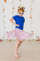 SALE Patriotic Plaid Ruffle Twirl Skort