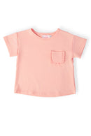 Peach Ruffle Pocket Tee