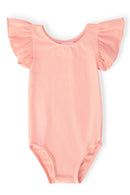 Peach S/S Flutter Sleeve Leotard