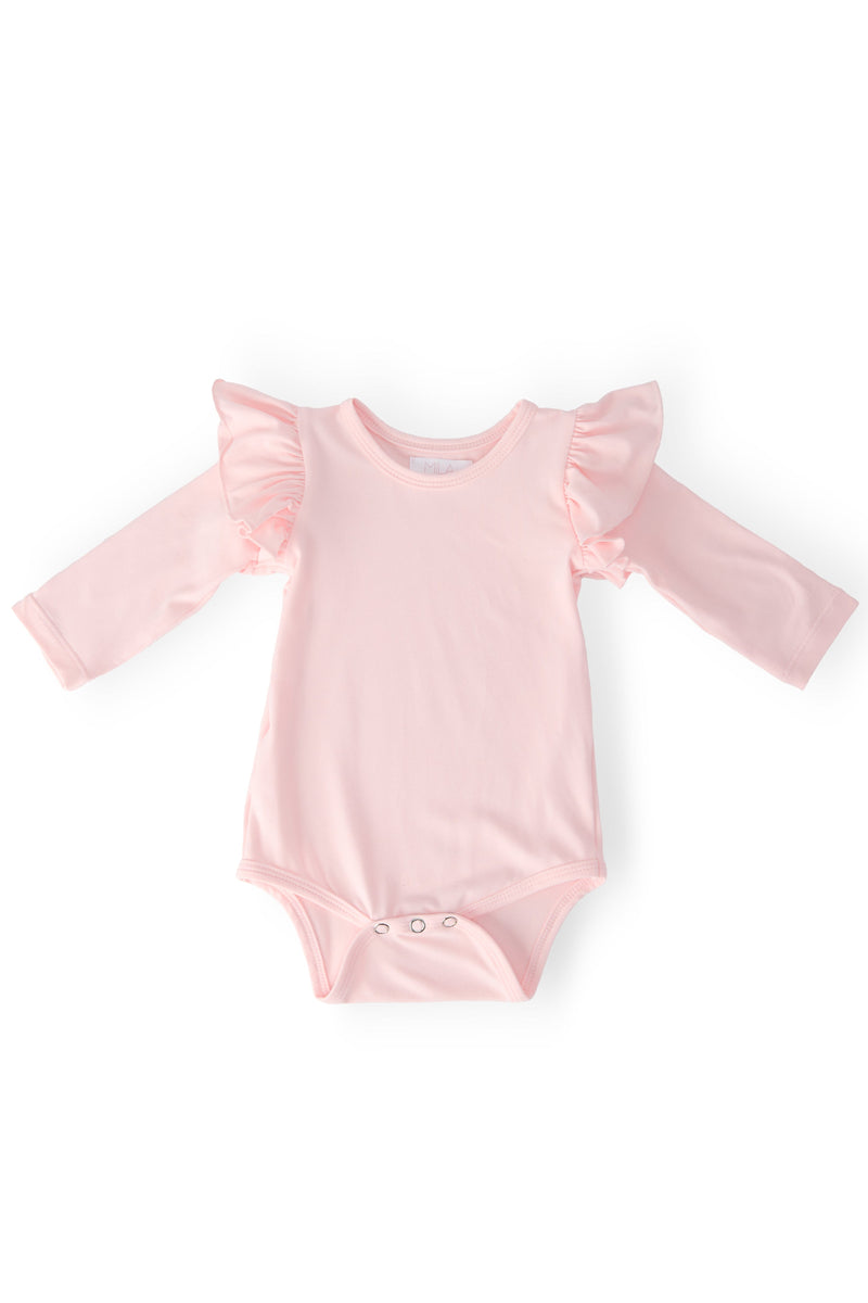Petal Pink L/S Flutter Bodysuit