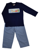 Nativity Smocked Boys Pant Set