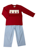 Baby Boys Smocked Santa Pant Set | Christmas Boutique Outfit
