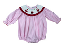Baby Girls Smocked Santa Bishop Bubble | Christmas Boutique Bubble Romper