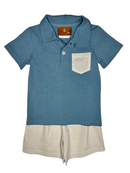 Myles Short Set–Blue & Khaki